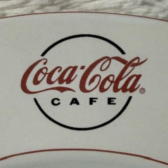 Vintage Coca-Cola x Gibson Coca-Cola Cafe Red Trim 11" Dinner Plate - Picture 2 of 10